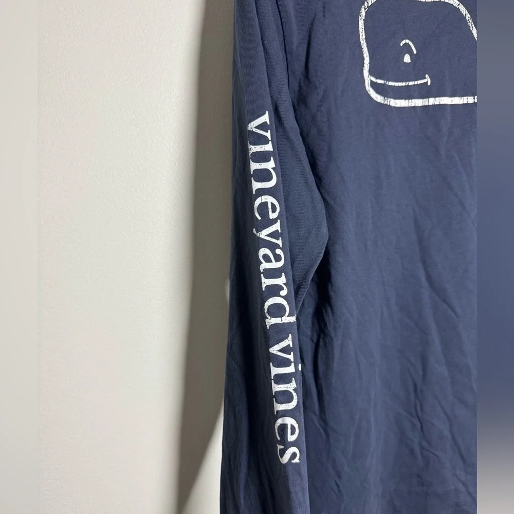 Vineyard Vines Long Sleeve Shirt Youth Large 16 Blue Whale Logo Pocket Tee